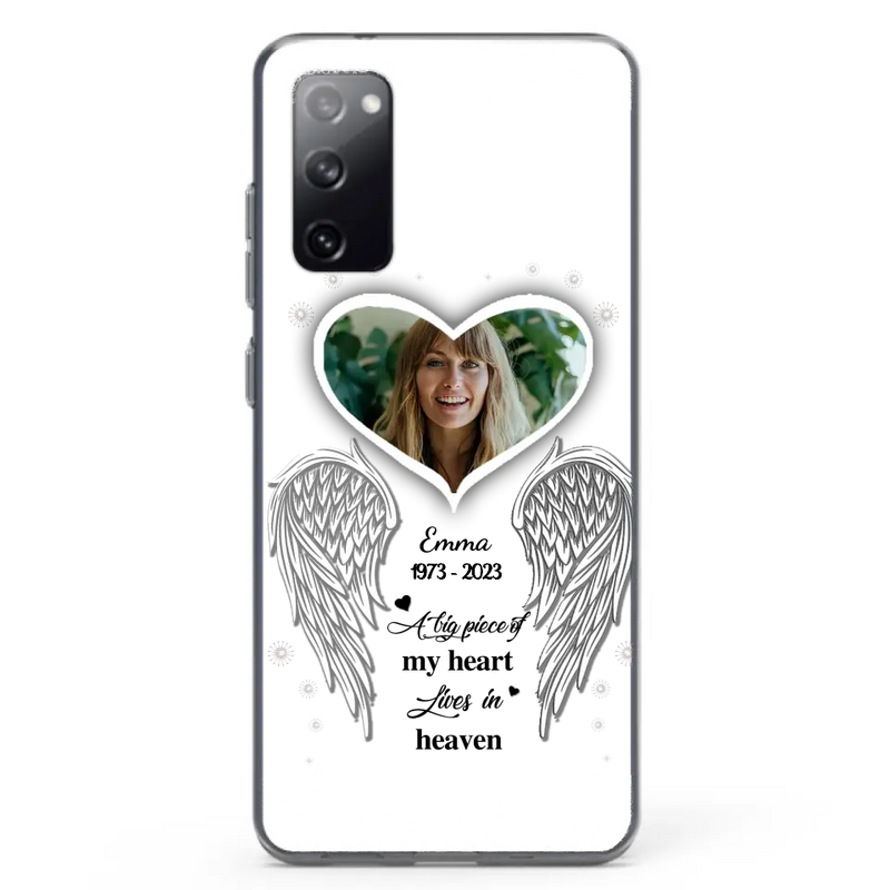 Personalized Memorial Photo Phone Case - Memorial Gift Idea For Family - A Big Piece Of My Heart Lives In Heaven - Case for iPhone/Samsung