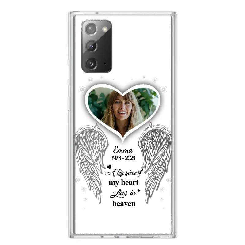 Personalized Memorial Photo Phone Case - Memorial Gift Idea For Family - A Big Piece Of My Heart Lives In Heaven - Case for iPhone/Samsung