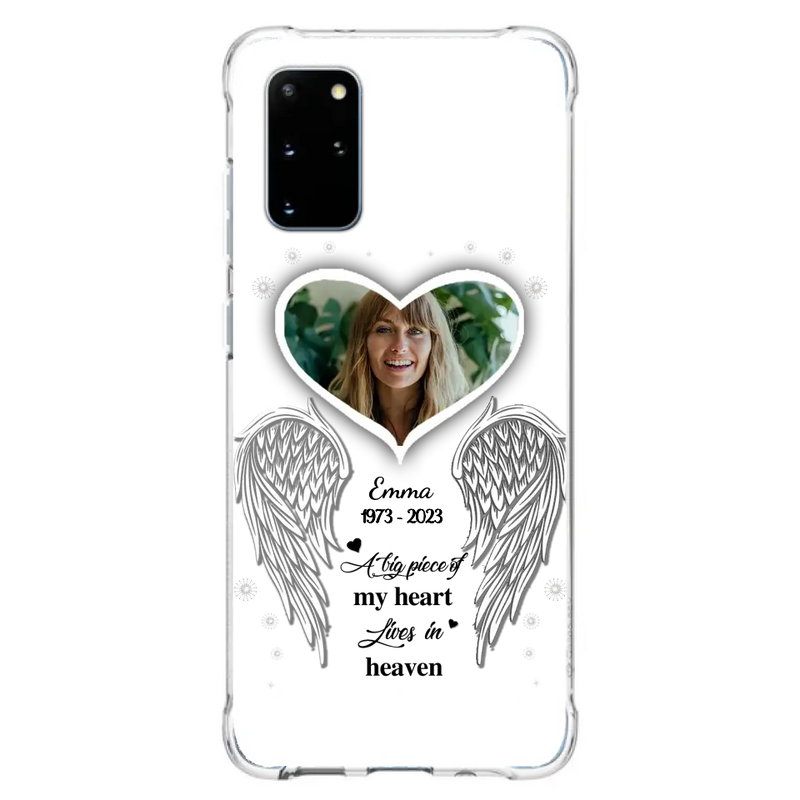 Personalized Memorial Photo Phone Case - Memorial Gift Idea For Family - A Big Piece Of My Heart Lives In Heaven - Case for iPhone/Samsung