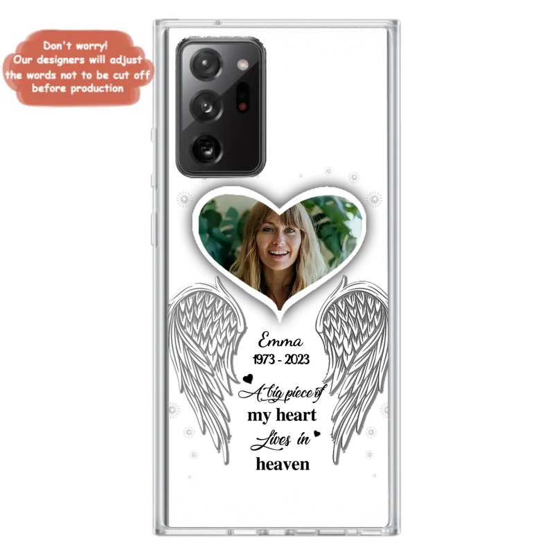 Personalized Memorial Photo Phone Case - Memorial Gift Idea For Family - A Big Piece Of My Heart Lives In Heaven - Case for iPhone/Samsung