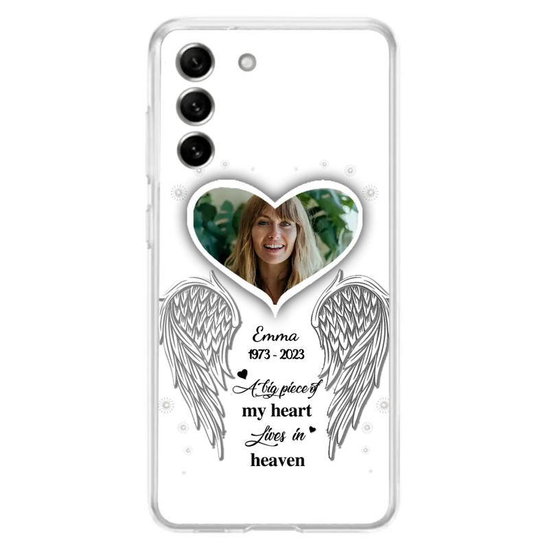 Personalized Memorial Photo Phone Case - Memorial Gift Idea For Family - A Big Piece Of My Heart Lives In Heaven - Case for iPhone/Samsung