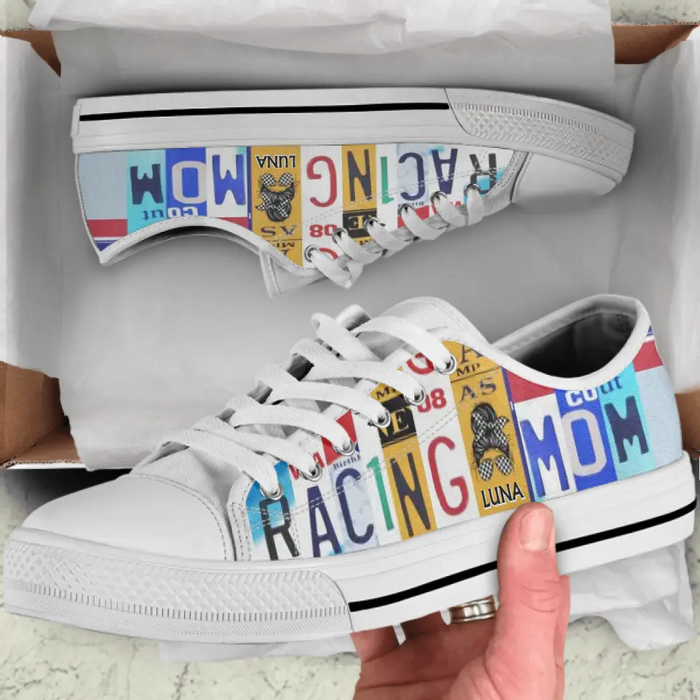 Custom Racing Mom Canvas Sneakers - Gift Idea For Mother/ Racing Lover