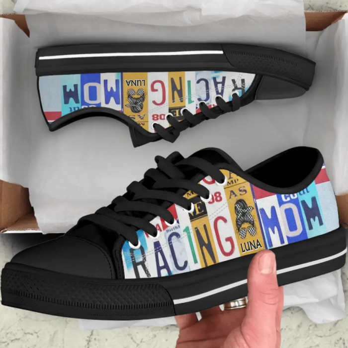 Custom Racing Mom Canvas Sneakers - Gift Idea For Mother/ Racing Lover