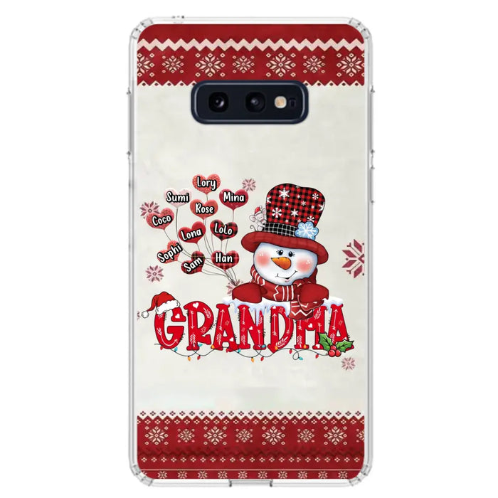 Personalized Snowman Grandma Phone Case - Christmas Gift Idea For Grandma - Up to 10 Kids - Case For iPhone/Samsung