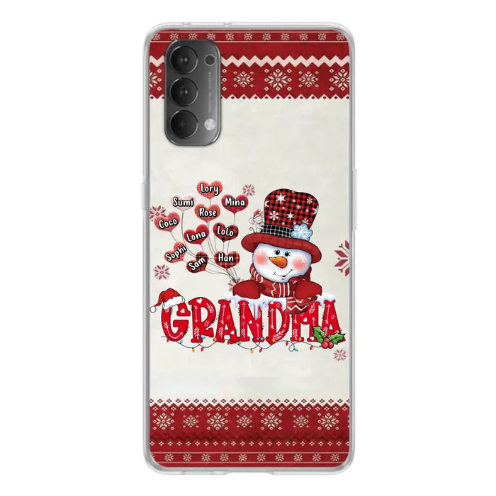 Personalized Snowman Grandma Phone Case - Christmas Gift Idea For Grandma - Up to 10 Kids - Case For Xiaomi/ Oppo/ Huawei