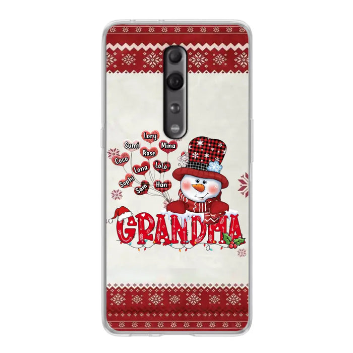 Personalized Snowman Grandma Phone Case - Christmas Gift Idea For Grandma - Up to 10 Kids - Case For Xiaomi/ Oppo/ Huawei