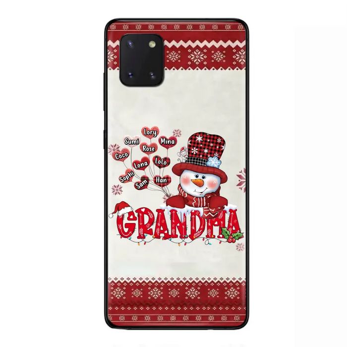 Personalized Snowman Grandma Phone Case - Christmas Gift Idea For Grandma - Up to 10 Kids - Case For iPhone/Samsung