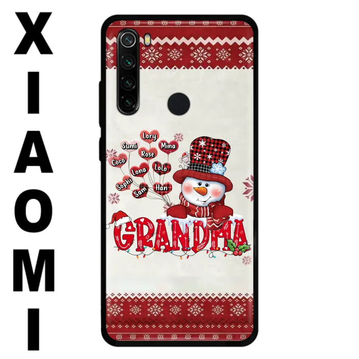 Personalized Snowman Grandma Phone Case - Christmas Gift Idea For Grandma - Up to 10 Kids - Case For Xiaomi/ Oppo/ Huawei