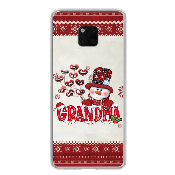 Personalized Snowman Grandma Phone Case - Christmas Gift Idea For Grandma - Up to 10 Kids - Case For Xiaomi/ Oppo/ Huawei