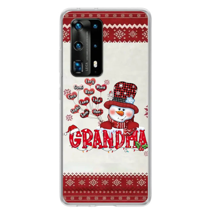 Personalized Snowman Grandma Phone Case - Christmas Gift Idea For Grandma - Up to 10 Kids - Case For Xiaomi/ Oppo/ Huawei