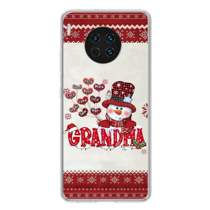 Personalized Snowman Grandma Phone Case - Christmas Gift Idea For Grandma - Up to 10 Kids - Case For Xiaomi/ Oppo/ Huawei