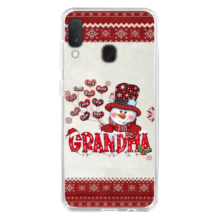 Personalized Snowman Grandma Phone Case - Christmas Gift Idea For Grandma - Up to 10 Kids - Case For iPhone/Samsung