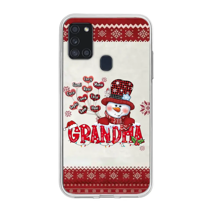 Personalized Snowman Grandma Phone Case - Christmas Gift Idea For Grandma - Up to 10 Kids - Case For iPhone/Samsung