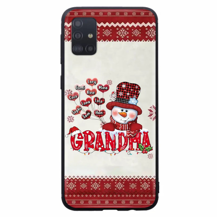 Personalized Snowman Grandma Phone Case - Christmas Gift Idea For Grandma - Up to 10 Kids - Case For iPhone/Samsung