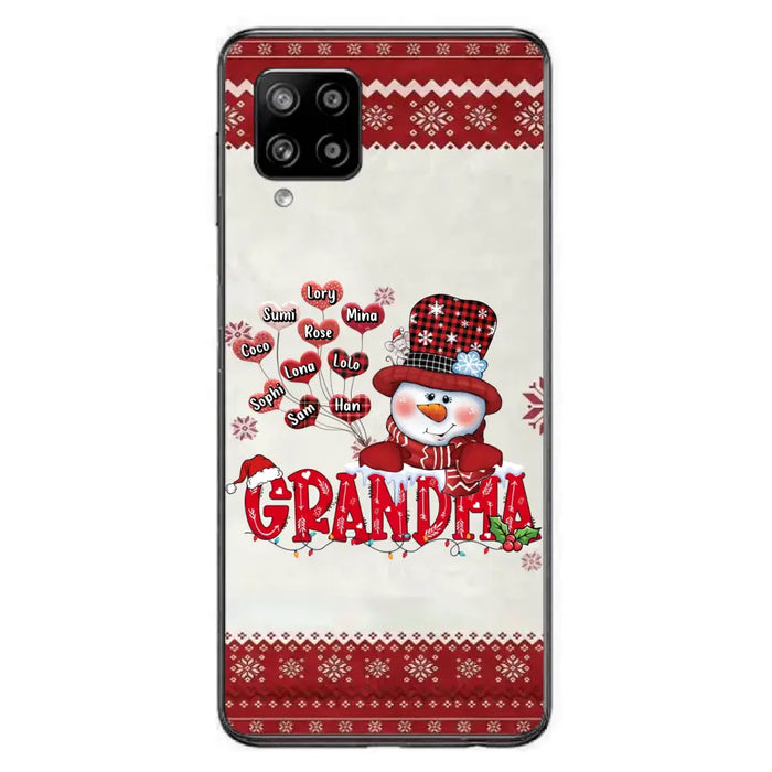 Personalized Snowman Grandma Phone Case - Christmas Gift Idea For Grandma - Up to 10 Kids - Case For iPhone/Samsung