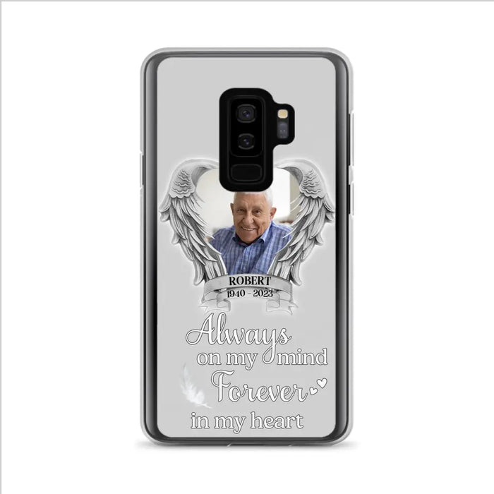 Custom Personalized Memorial Phone Case - Upload Photo - Memorial Gift Idea For Family Member - Always On My Mind Forever In My Heart