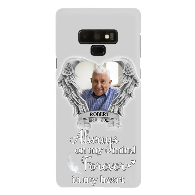 Custom Personalized Memorial Phone Case - Upload Photo - Memorial Gift Idea For Family Member - Always On My Mind Forever In My Heart