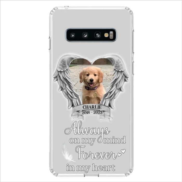 Personalized Memorial Phone Case - Upload Photo - Memorial Gift Idea For Pet Lover - Always On My Mind Forever In My Heart - Case For iPhone/Samsung