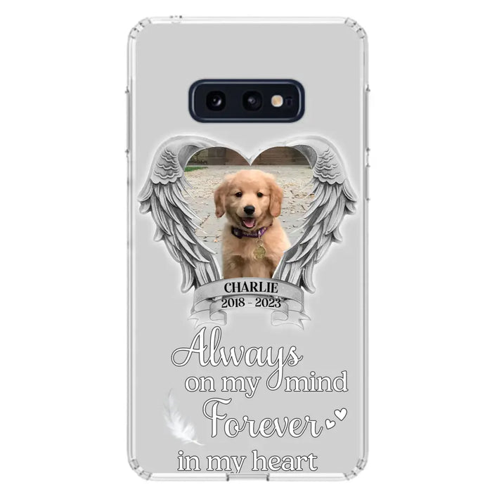 Personalized Memorial Phone Case - Upload Photo - Memorial Gift Idea For Pet Lover - Always On My Mind Forever In My Heart - Case For iPhone/Samsung