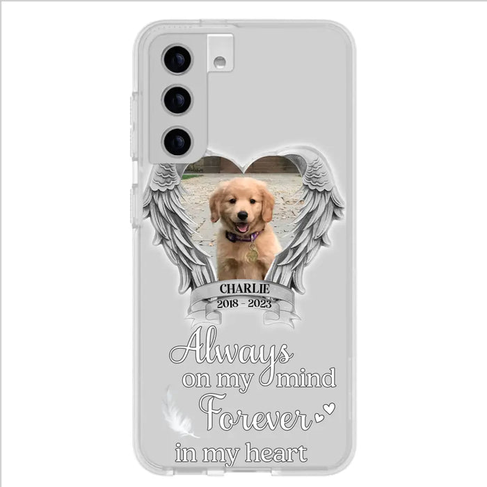 Personalized Memorial Phone Case - Upload Photo - Memorial Gift Idea For Pet Lover - Always On My Mind Forever In My Heart - Case For iPhone/Samsung