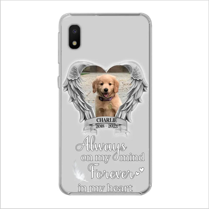 Personalized Memorial Phone Case - Upload Photo - Memorial Gift Idea For Pet Lover - Always On My Mind Forever In My Heart - Case For iPhone/Samsung