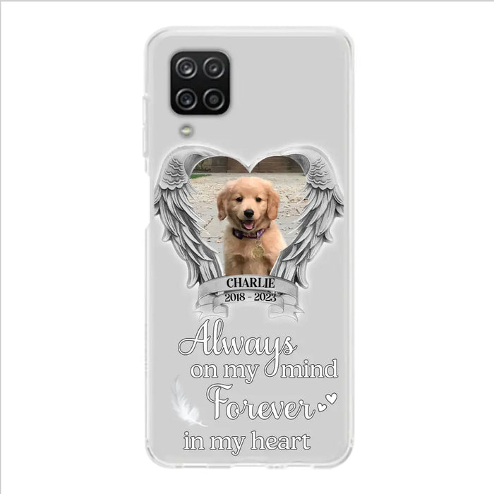 Personalized Memorial Phone Case - Upload Photo - Memorial Gift Idea For Pet Lover - Always On My Mind Forever In My Heart - Case For iPhone/Samsung