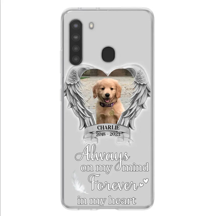 Personalized Memorial Phone Case - Upload Photo - Memorial Gift Idea For Pet Lover - Always On My Mind Forever In My Heart - Case For iPhone/Samsung