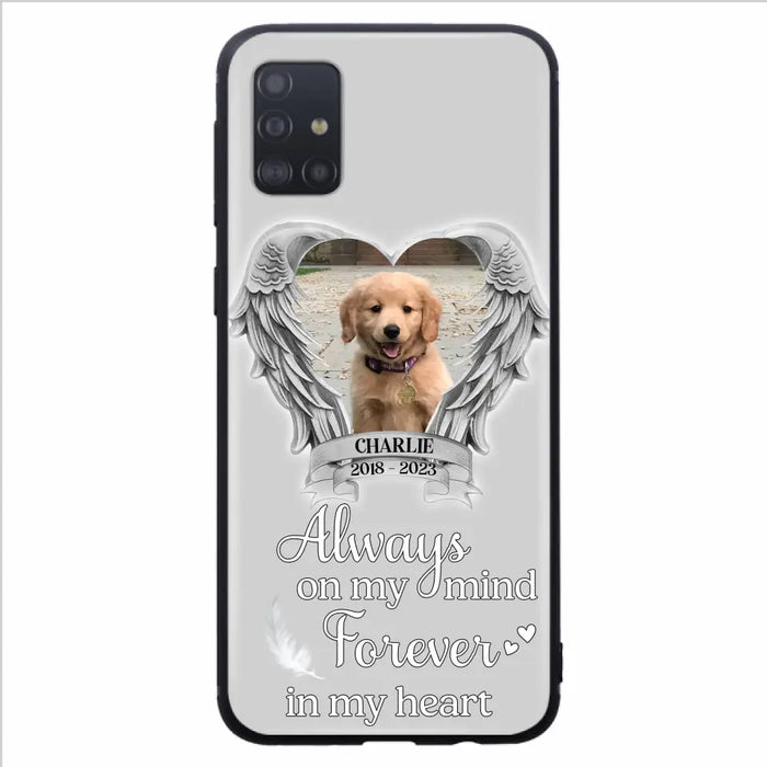 Personalized Memorial Phone Case - Upload Photo - Memorial Gift Idea For Pet Lover - Always On My Mind Forever In My Heart - Case For iPhone/Samsung