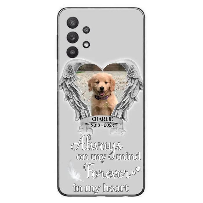 Personalized Memorial Phone Case - Upload Photo - Memorial Gift Idea For Pet Lover - Always On My Mind Forever In My Heart - Case For iPhone/Samsung