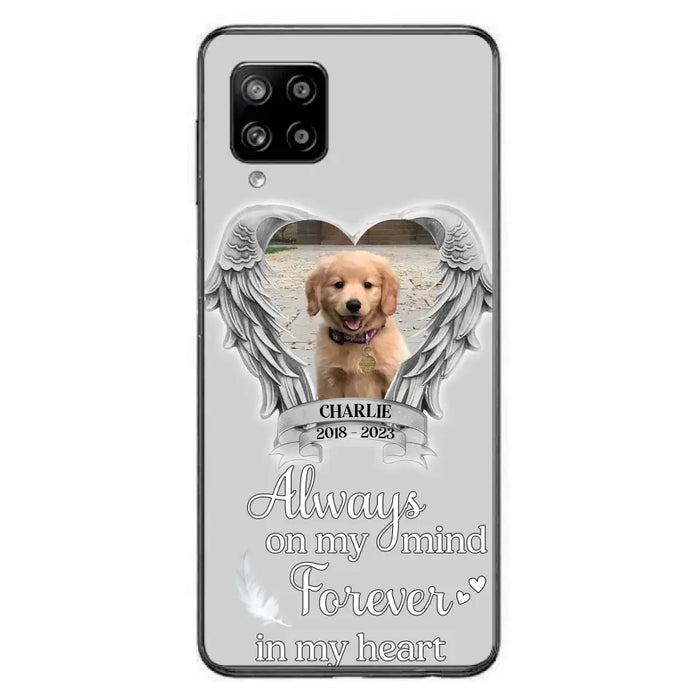 Personalized Memorial Phone Case - Upload Photo - Memorial Gift Idea For Pet Lover - Always On My Mind Forever In My Heart - Case For iPhone/Samsung