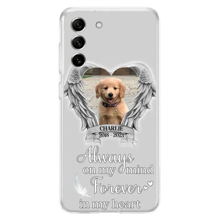 Personalized Memorial Phone Case - Upload Photo - Memorial Gift Idea For Pet Lover - Always On My Mind Forever In My Heart - Case For iPhone/Samsung