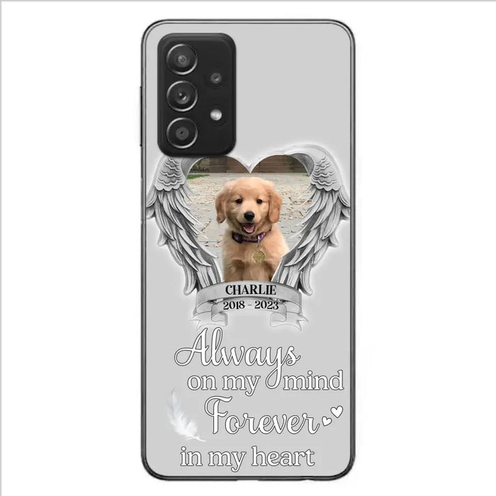 Personalized Memorial Phone Case - Upload Photo - Memorial Gift Idea For Pet Lover - Always On My Mind Forever In My Heart - Case For iPhone/Samsung