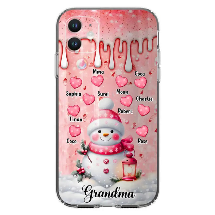 Personalized Snowman Grandma Phone Case - Christmas Gift Idea For Grandma - Up to 10 Kids - Case For iPhone/Samsung - Grandma