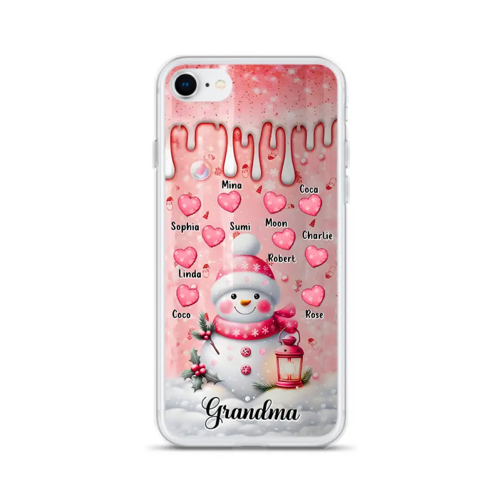 Personalized Snowman Grandma Phone Case - Christmas Gift Idea For Grandma - Up to 10 Kids - Case For iPhone/Samsung - Grandma