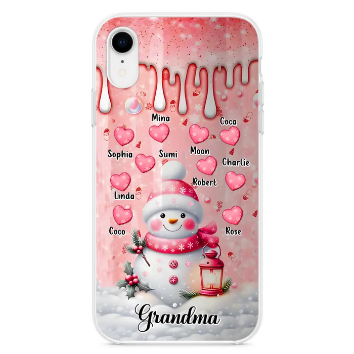 Personalized Snowman Grandma Phone Case - Christmas Gift Idea For Grandma - Up to 10 Kids - Case For iPhone/Samsung - Grandma