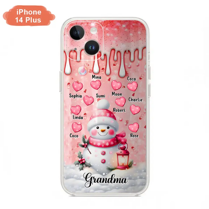 Personalized Snowman Grandma Phone Case - Christmas Gift Idea For Grandma - Up to 10 Kids - Case For iPhone/Samsung - Grandma