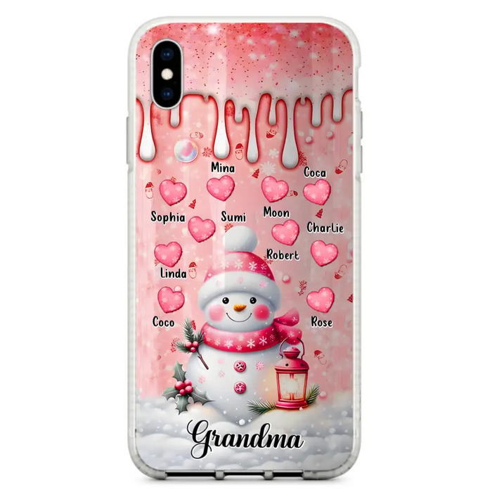 Personalized Snowman Grandma Phone Case - Christmas Gift Idea For Grandma - Up to 10 Kids - Case For iPhone/Samsung - Grandma