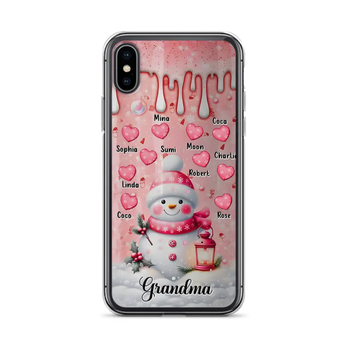 Personalized Snowman Grandma Phone Case - Christmas Gift Idea For Grandma - Up to 10 Kids - Case For iPhone/Samsung - Grandma