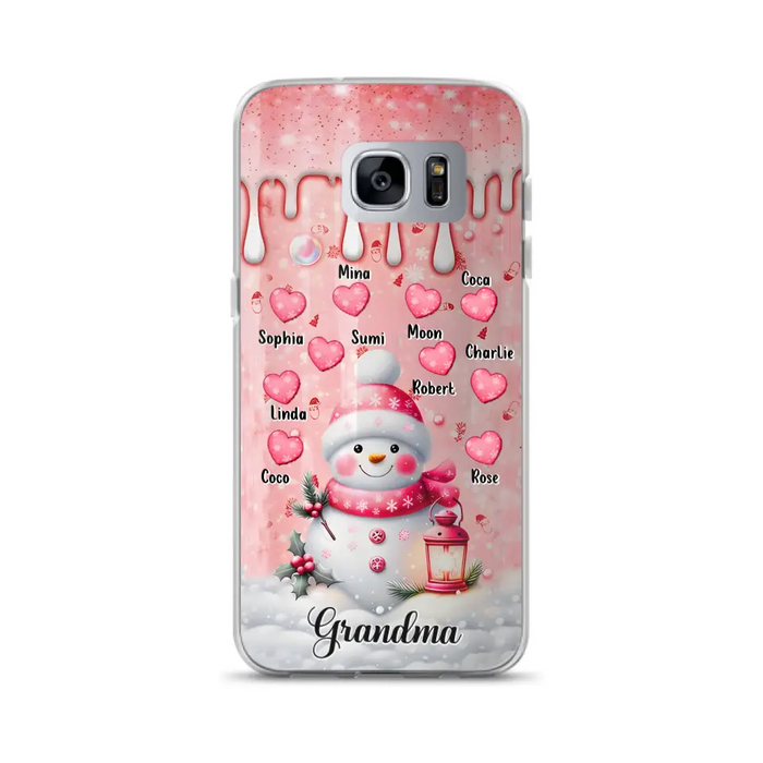 Personalized Snowman Grandma Phone Case - Christmas Gift Idea For Grandma - Up to 10 Kids - Case For iPhone/Samsung - Grandma