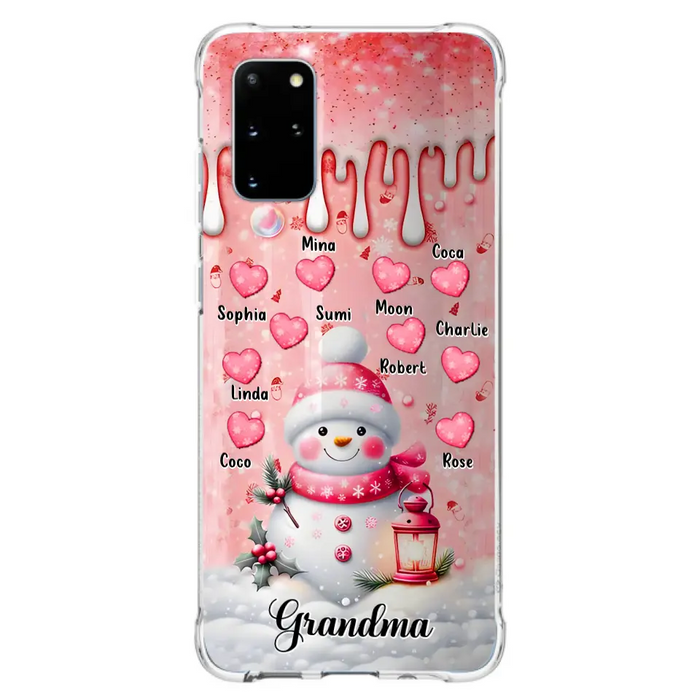 Personalized Snowman Grandma Phone Case - Christmas Gift Idea For Grandma - Up to 10 Kids - Case For iPhone/Samsung - Grandma