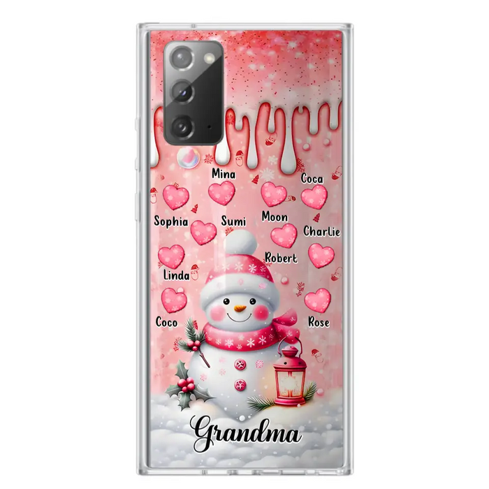 Personalized Snowman Grandma Phone Case - Christmas Gift Idea For Grandma - Up to 10 Kids - Case For iPhone/Samsung - Grandma