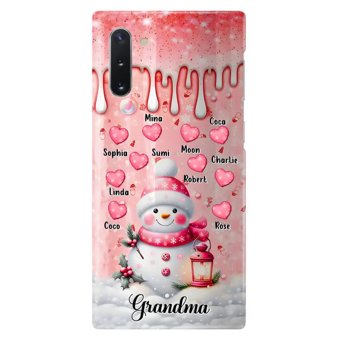 Personalized Snowman Grandma Phone Case - Christmas Gift Idea For Grandma - Up to 10 Kids - Case For iPhone/Samsung - Grandma