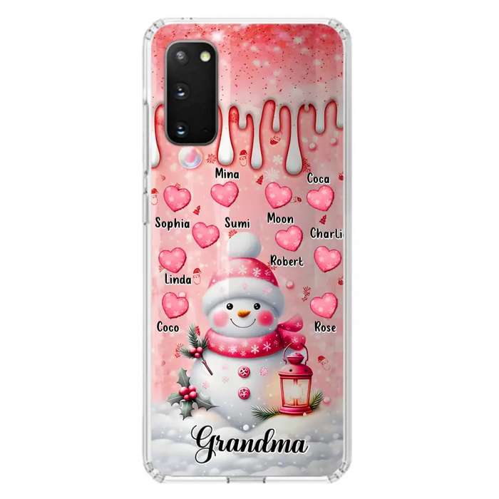 Personalized Snowman Grandma Phone Case - Christmas Gift Idea For Grandma - Up to 10 Kids - Case For iPhone/Samsung - Grandma