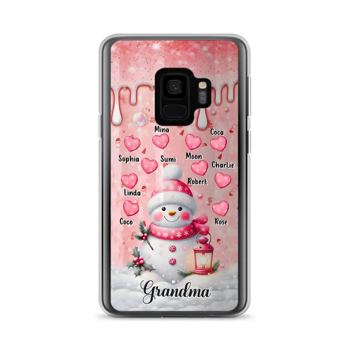 Personalized Snowman Grandma Phone Case - Christmas Gift Idea For Grandma - Up to 10 Kids - Case For iPhone/Samsung - Grandma