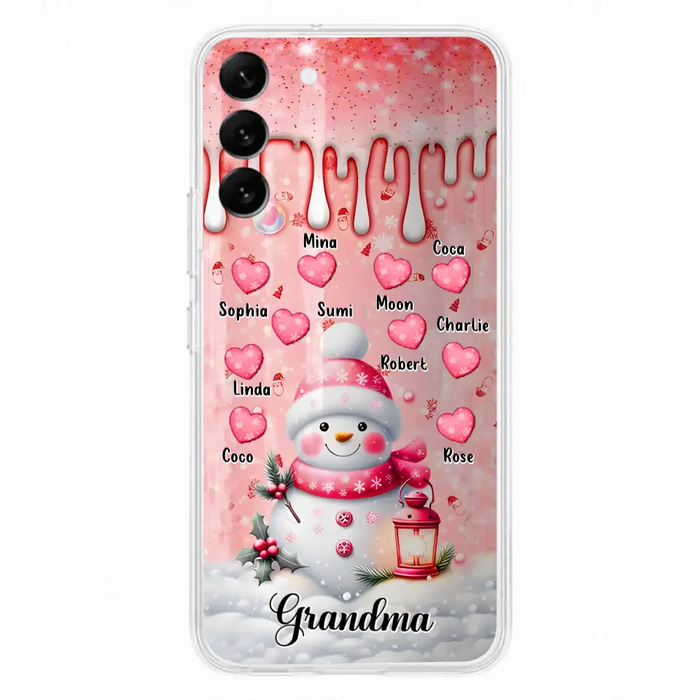 Personalized Snowman Grandma Phone Case - Christmas Gift Idea For Grandma - Up to 10 Kids - Case For iPhone/Samsung - Grandma