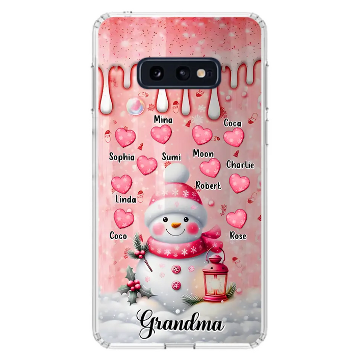 Personalized Snowman Grandma Phone Case - Christmas Gift Idea For Grandma - Up to 10 Kids - Case For iPhone/Samsung - Grandma