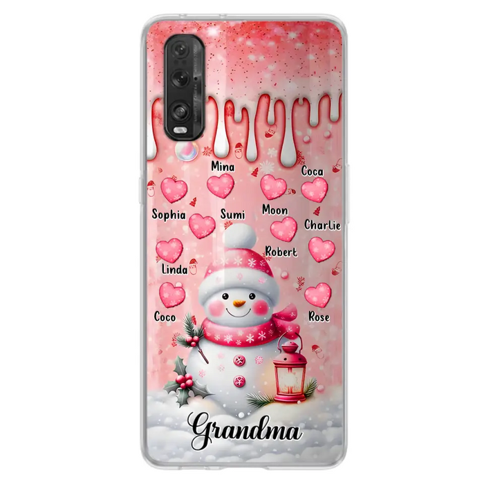 Personalized Snowman Grandma Phone Case - Christmas Gift Idea For Grandma - Up to 10 Kids - Case For Oppo/Xiaomi/Huawei - Grandma