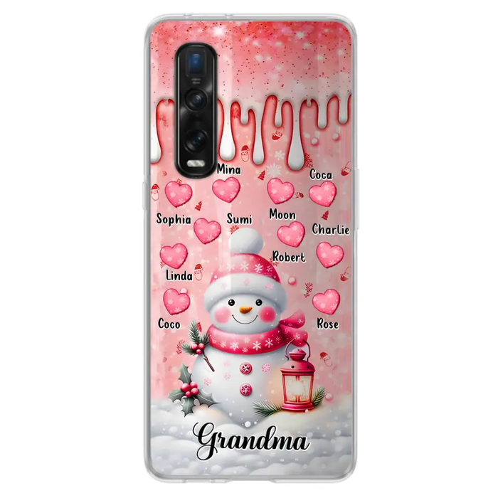 Personalized Snowman Grandma Phone Case - Christmas Gift Idea For Grandma - Up to 10 Kids - Case For Oppo/Xiaomi/Huawei - Grandma