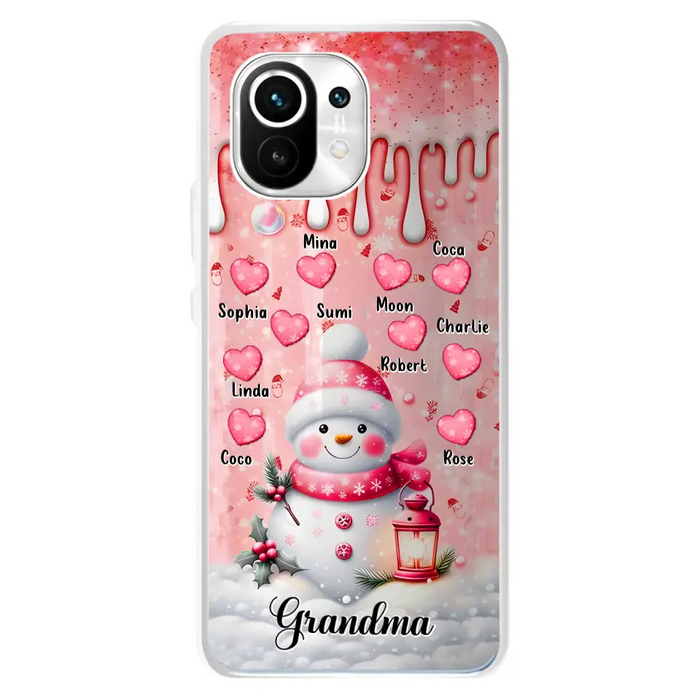 Personalized Snowman Grandma Phone Case - Christmas Gift Idea For Grandma - Up to 10 Kids - Case For Oppo/Xiaomi/Huawei - Grandma