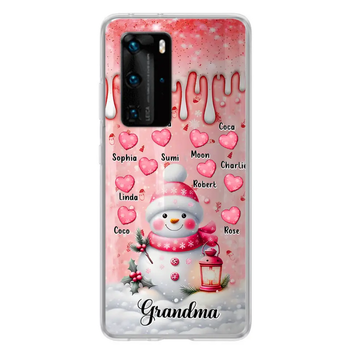 Personalized Snowman Grandma Phone Case - Christmas Gift Idea For Grandma - Up to 10 Kids - Case For Oppo/Xiaomi/Huawei - Grandma